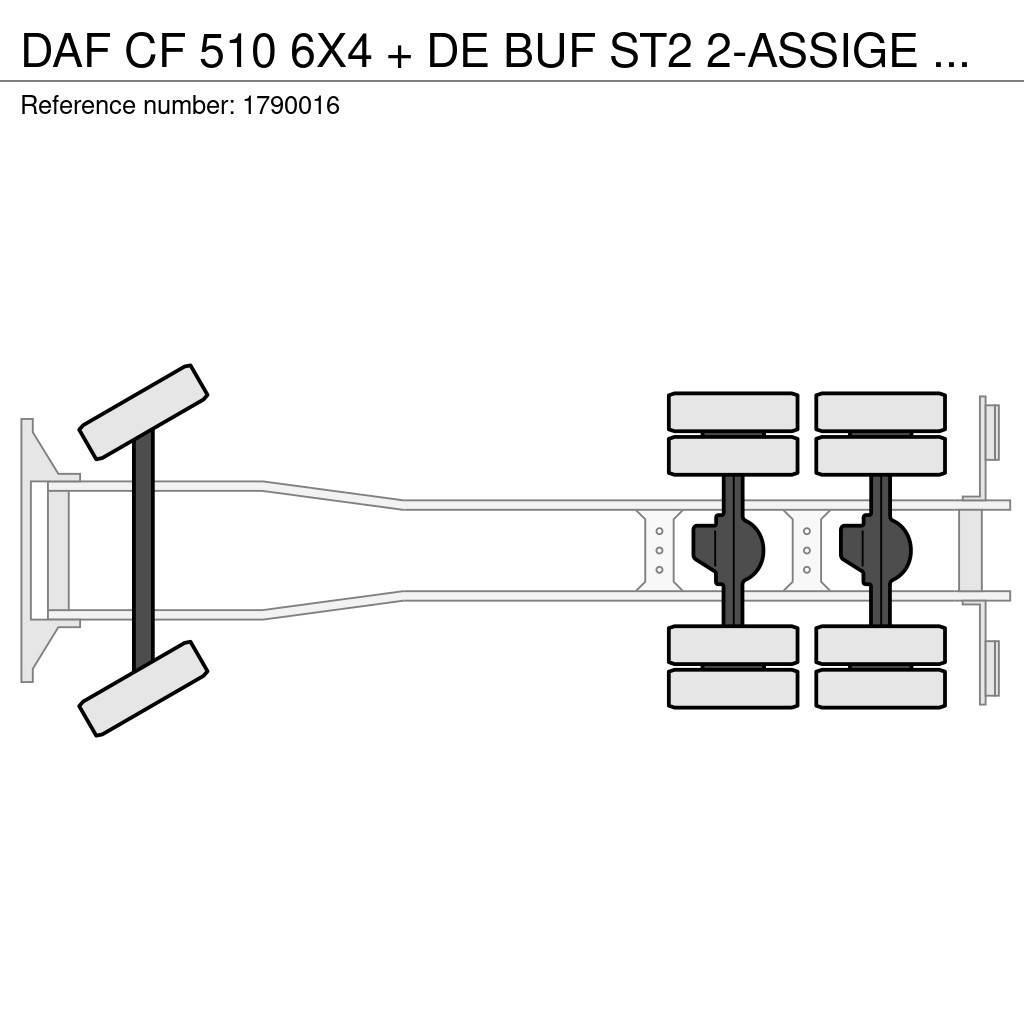 DAF CF 510 6X4 + DE BUF ST2 2-ASSIGE 10M3 CONCRETE MIX Betoniere