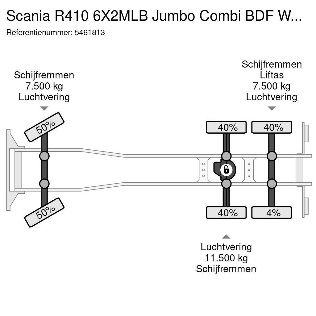 Scania R410 6X2MLB Jumbo Combi BDF Wechsel Hubdach Retard Camion cassonati
