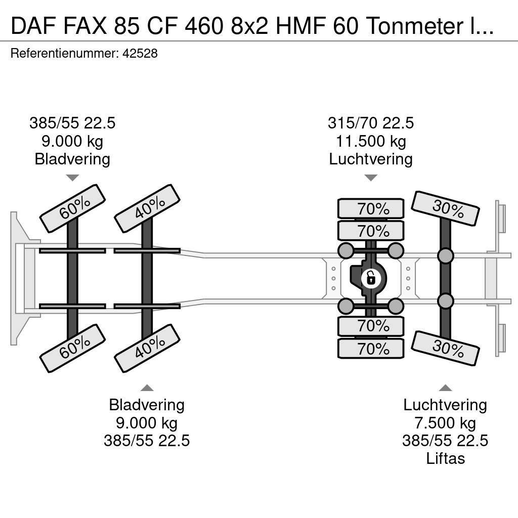 DAF FAX 85 CF 460 8x2 HMF 60 Tonmeter laadkraan Gru per tutti i terreni
