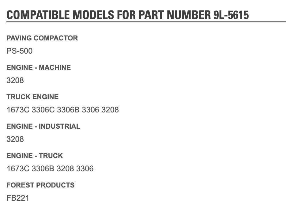 CAT 3208 Other components