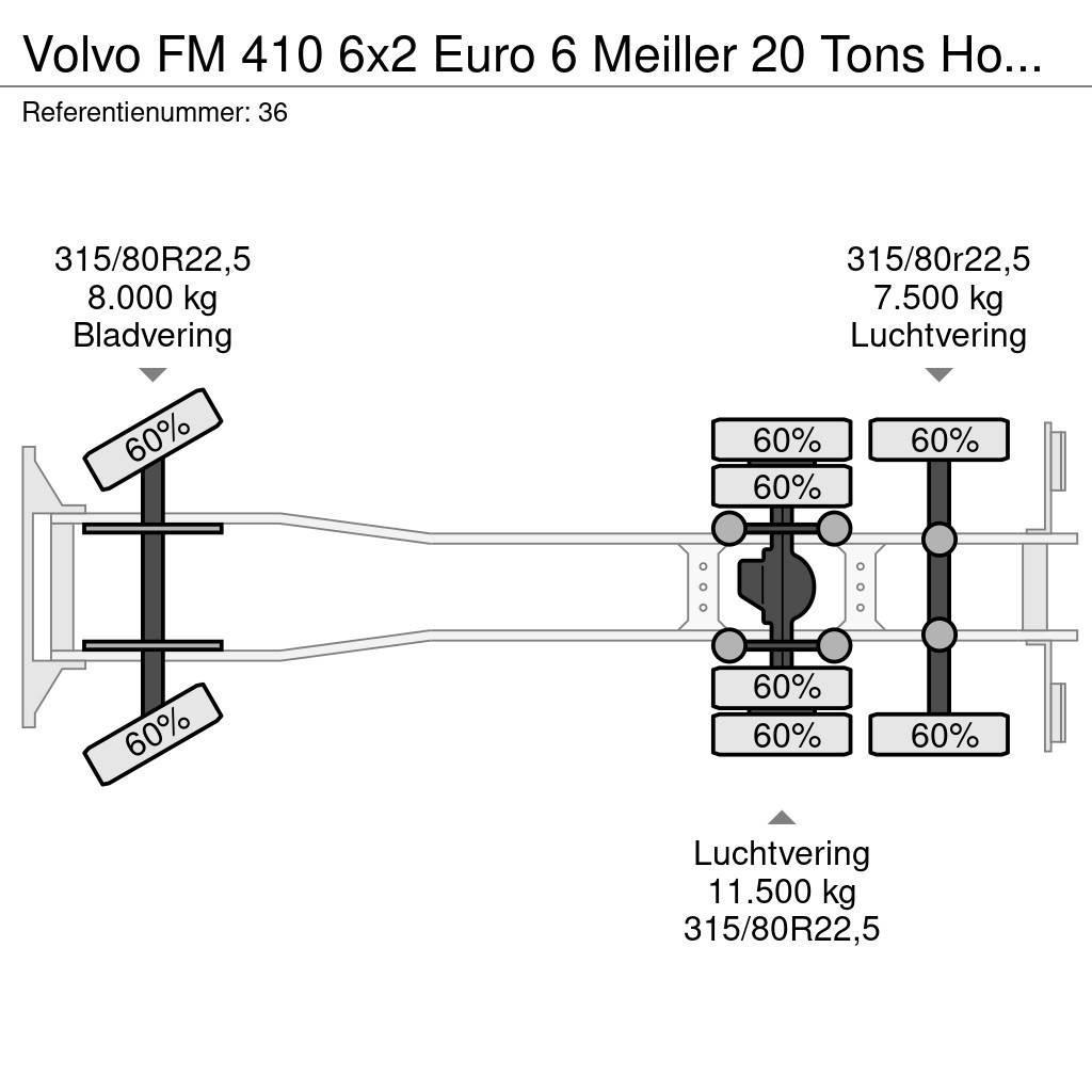 Volvo FM 410 6x2 Euro 6 Meiller 20 Tons Hooklift German Hook lift trucks