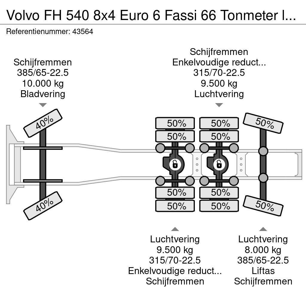 Volvo FH 540 8x4 Euro 6 Fassi 66 Tonmeter laadkraan + Fl Tractor Units
