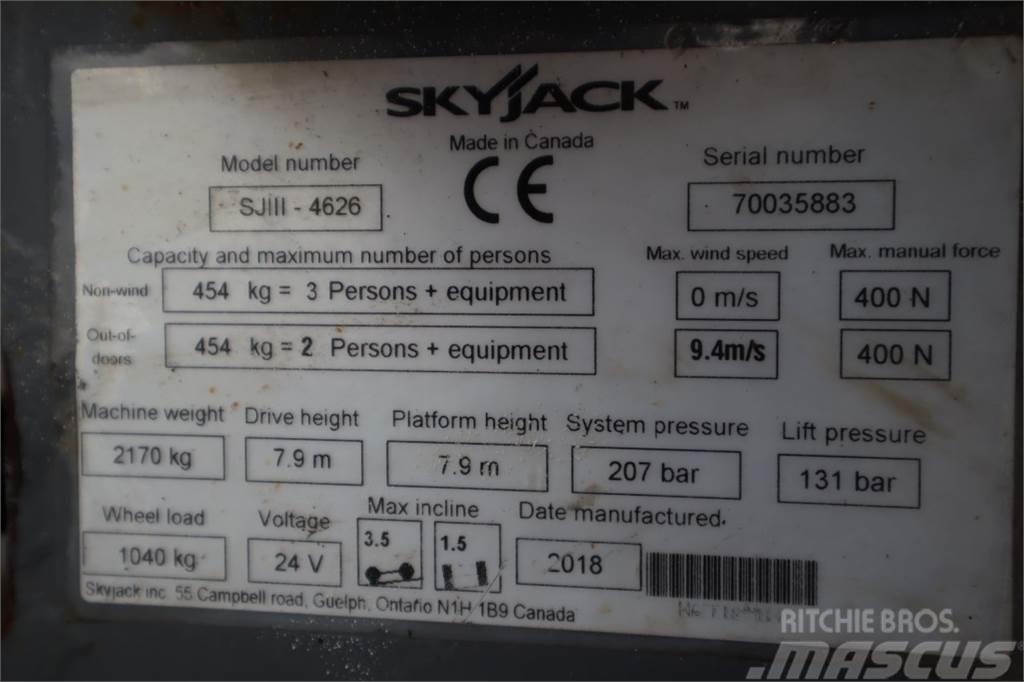SkyJack SJ4626 ELECTRIC, 10M WORKING HEIGHT, 454KG CAPACIT Scissor lifts