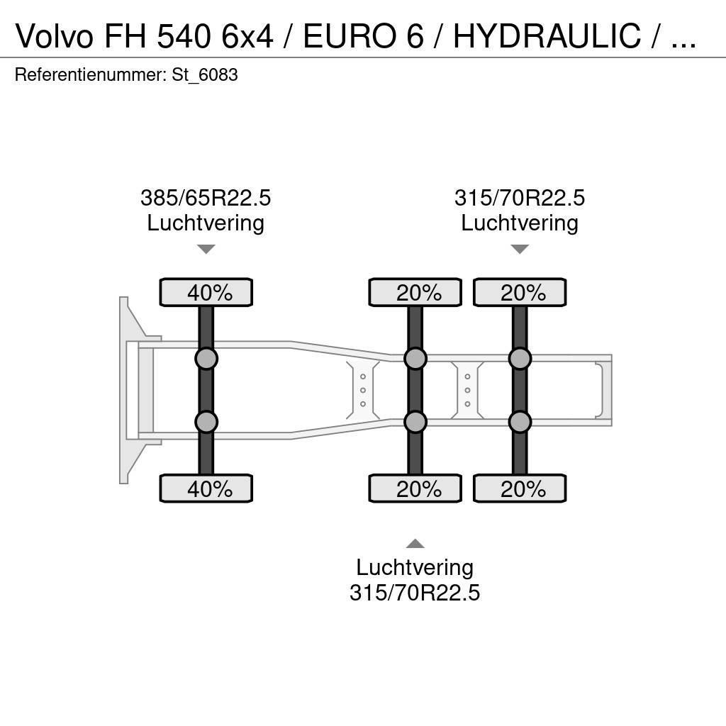 Volvo FH 540 6x4 / EURO 6 / HYDRAULIC / RETARDER Tractor Units