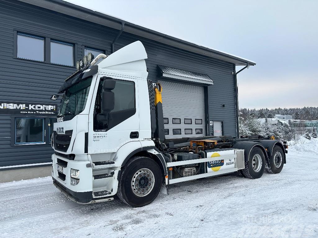 Iveco Stralis 260S33 6x2*4 CNG Hook lift trucks
