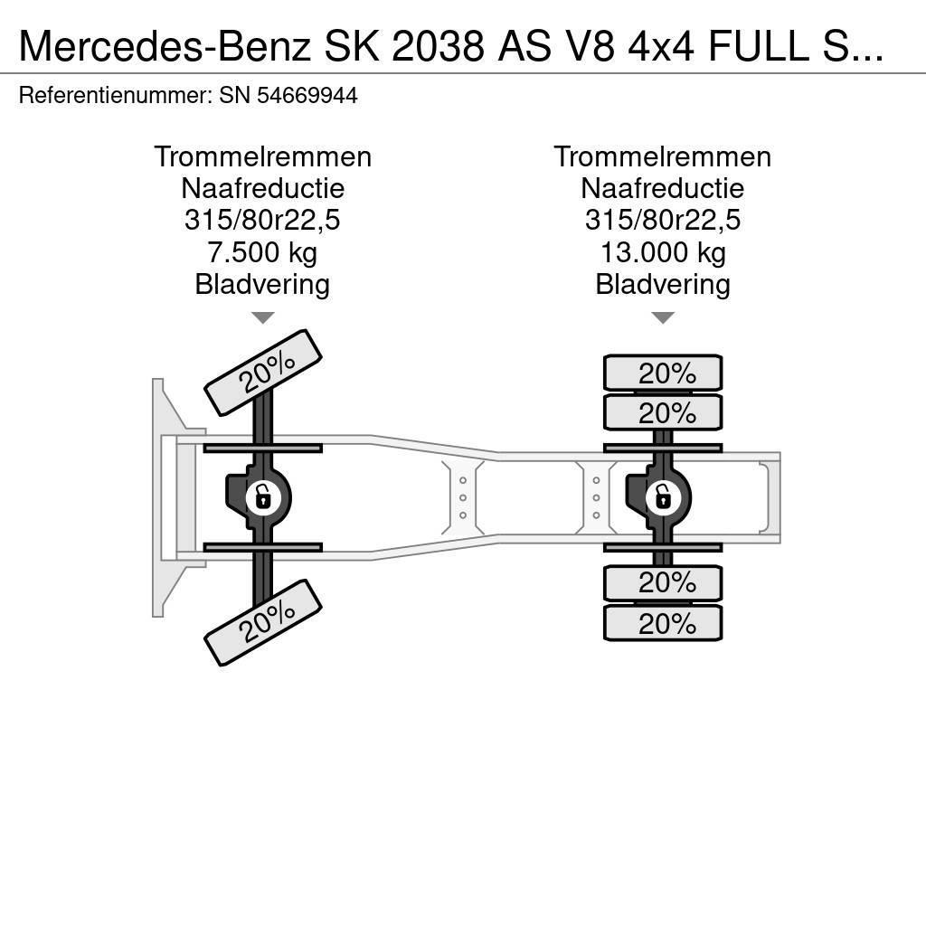 Mercedes-Benz SK 2038 AS V8 4x4 FULL STEEL SUSPENSION (ZF16 MANU Tractor Units