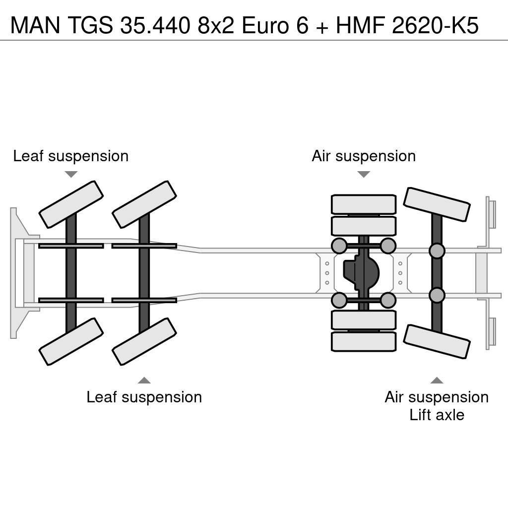 MAN TGS 35.440 8x2 Euro 6 + HMF 2620-K5 All terrain cranes