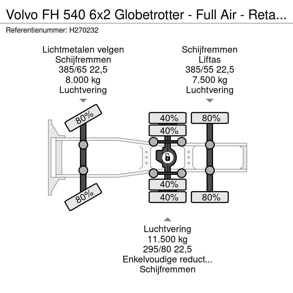 Volvo FH 540 6x2 Globetrotter - Full Air - Retarder - Du Tractor Units