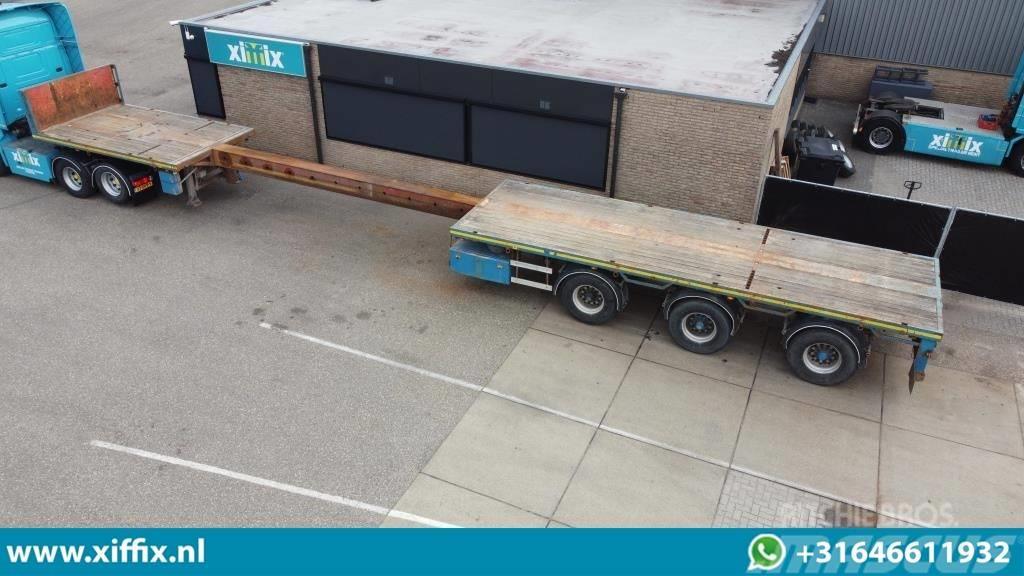 Floor 3-axle flat extendable trailer, 2x hydr. steering Flatbed/Dropside semi-trailers