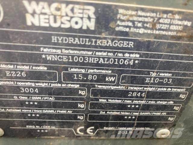 Wacker EZ26 Miniescavatori