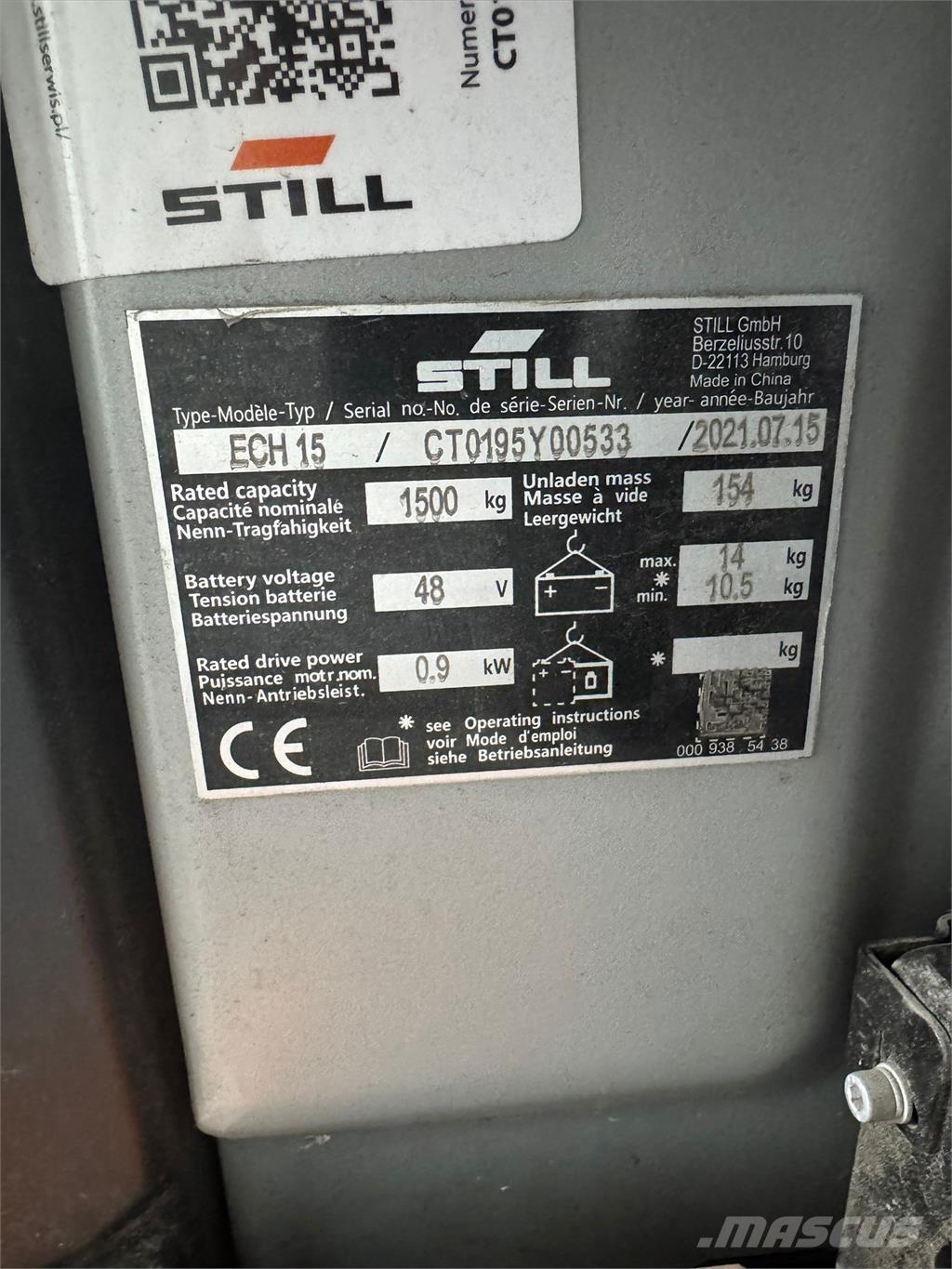 Still ECH 15 Transpallet uomo a terra