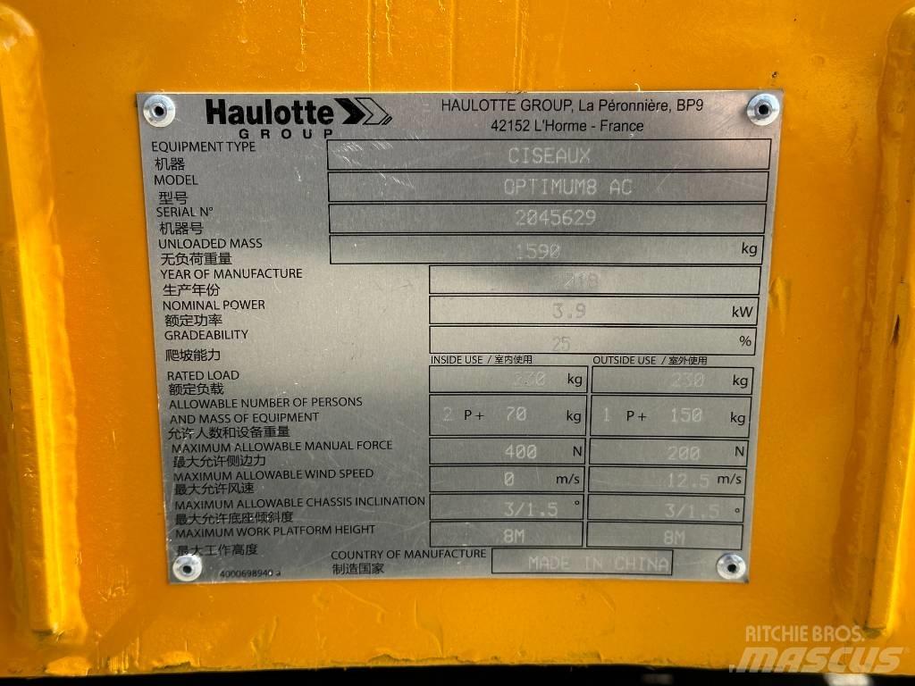 Haulotte OPTIMUM 8 Piattaforme a pantografo