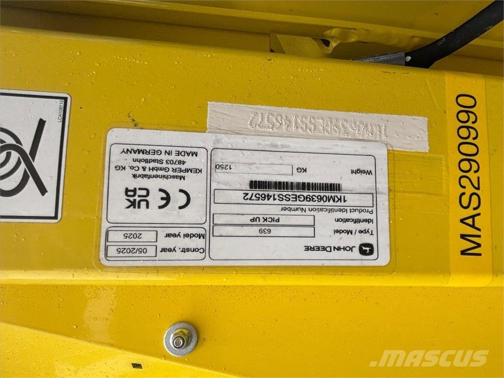 John Deere 639 Accessori per macchine da fieno e foraggio