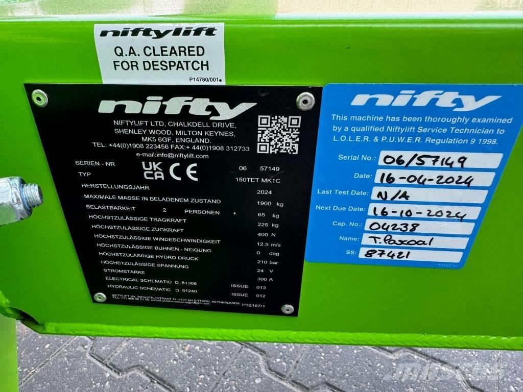 Niftylift 150 TET Piattaforme aeree su rimorchio