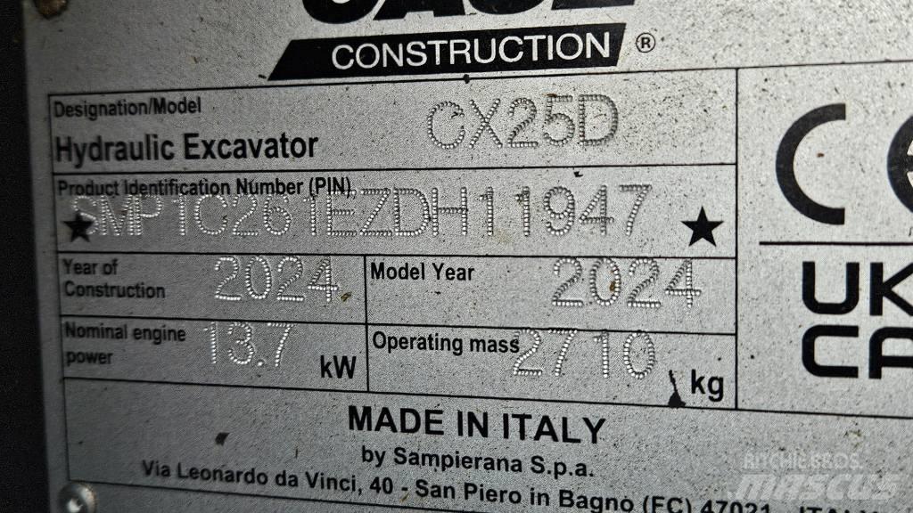 CASE CX25D Miniescavatori