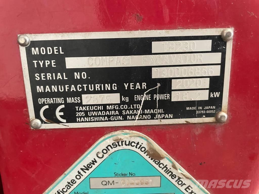 Takeuchi TB 230 Miniescavatori