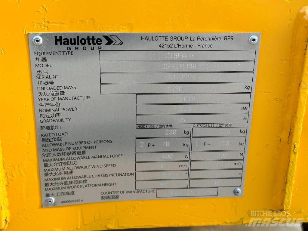 Haulotte OPTIMUM 8 Piattaforme a pantografo