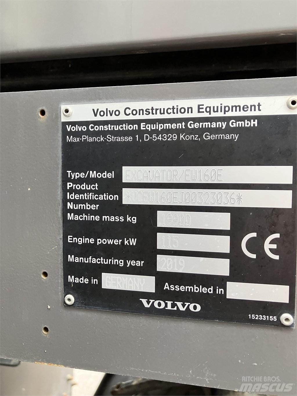 Volvo EW 160 E Escavatori gommati