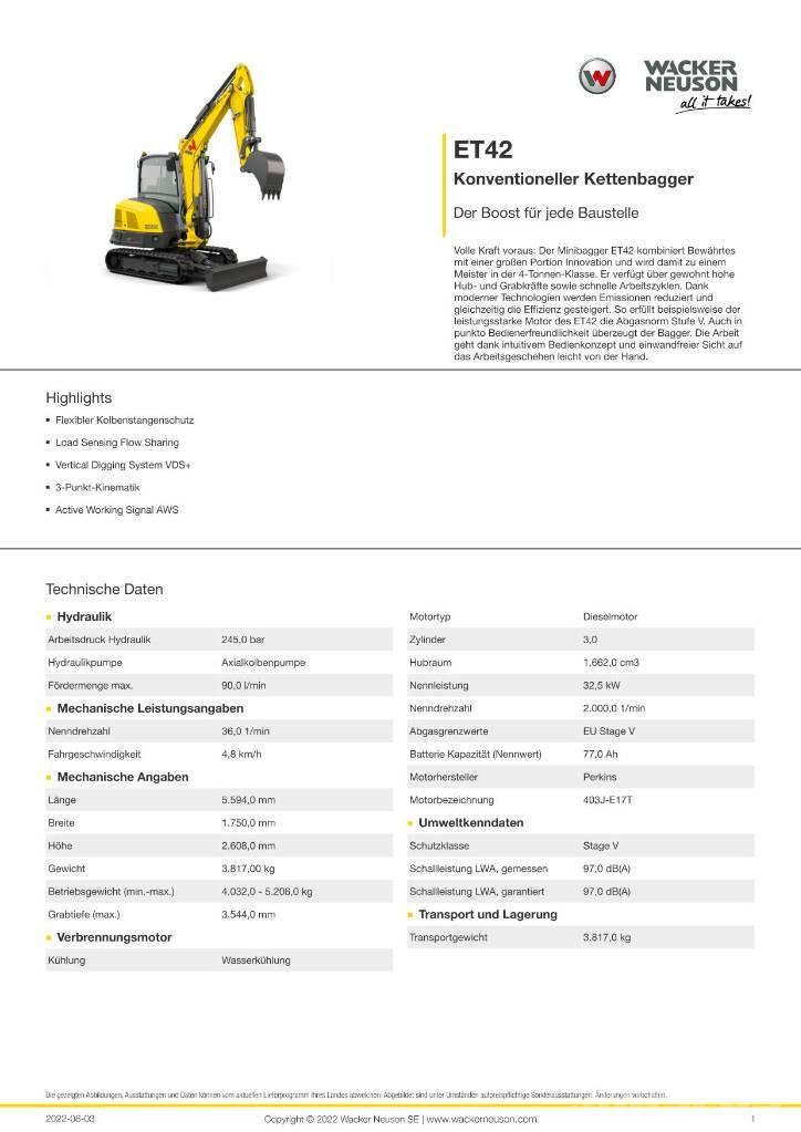 Wacker Neuson ET 42 Escavatori cingolati