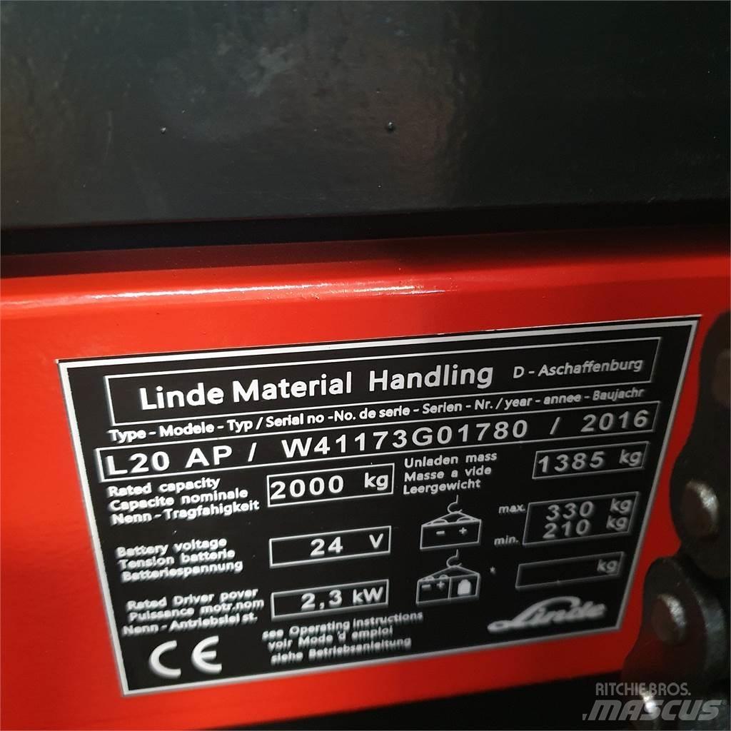 Linde L20APi Transpallet uomo a terra