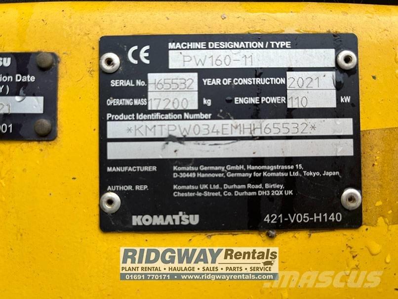 Komatsu PW 160 Escavatori gommati