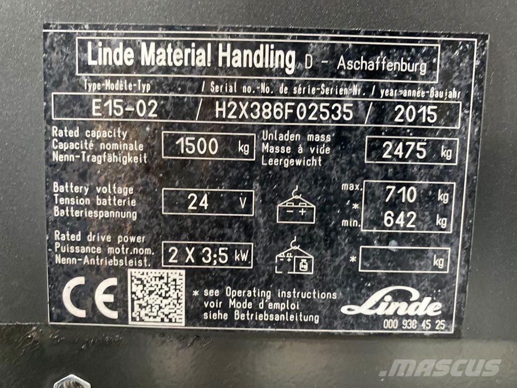 Linde E15-02 Carrelli elevatori elettrici