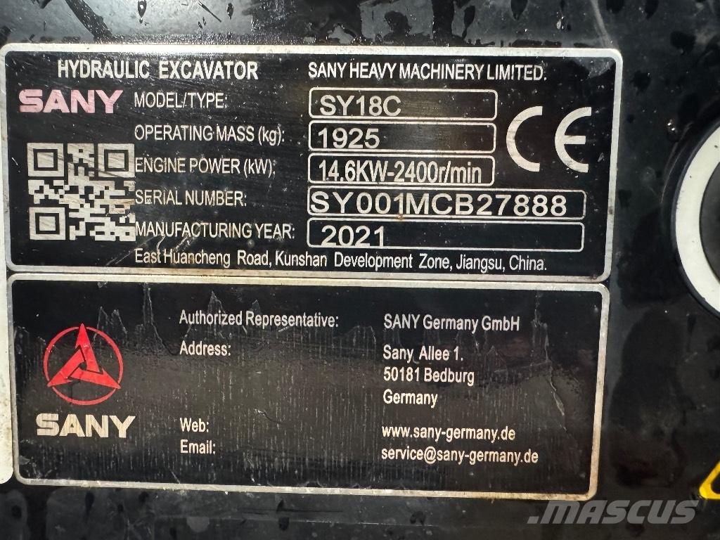 Sany SY 18 C Miniescavatori