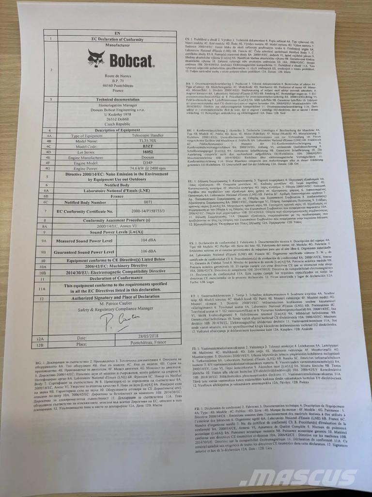 Bobcat TL35.70X Sollevatori telescopici per agricoltura