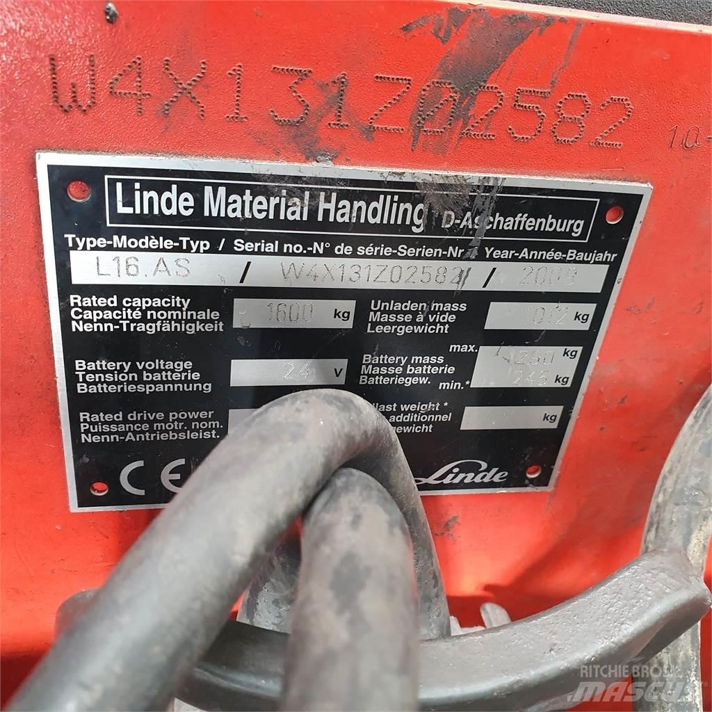 Linde L16AS Transpallet uomo a terra