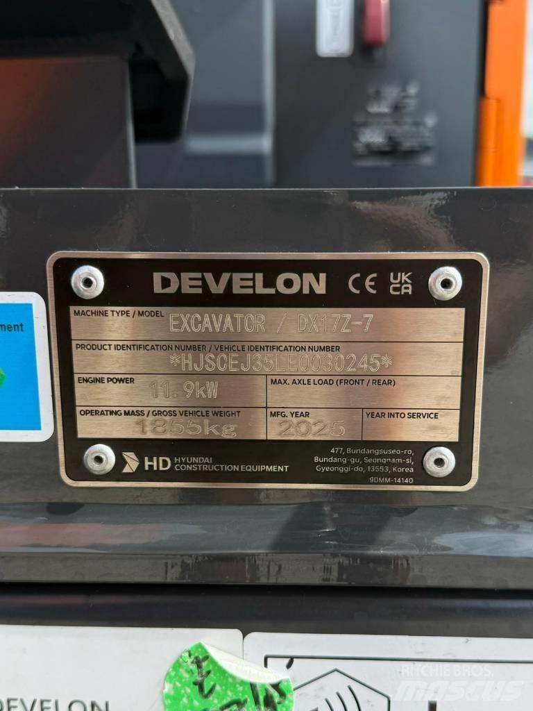 Develon DX 17 Z-7 Miniescavatori