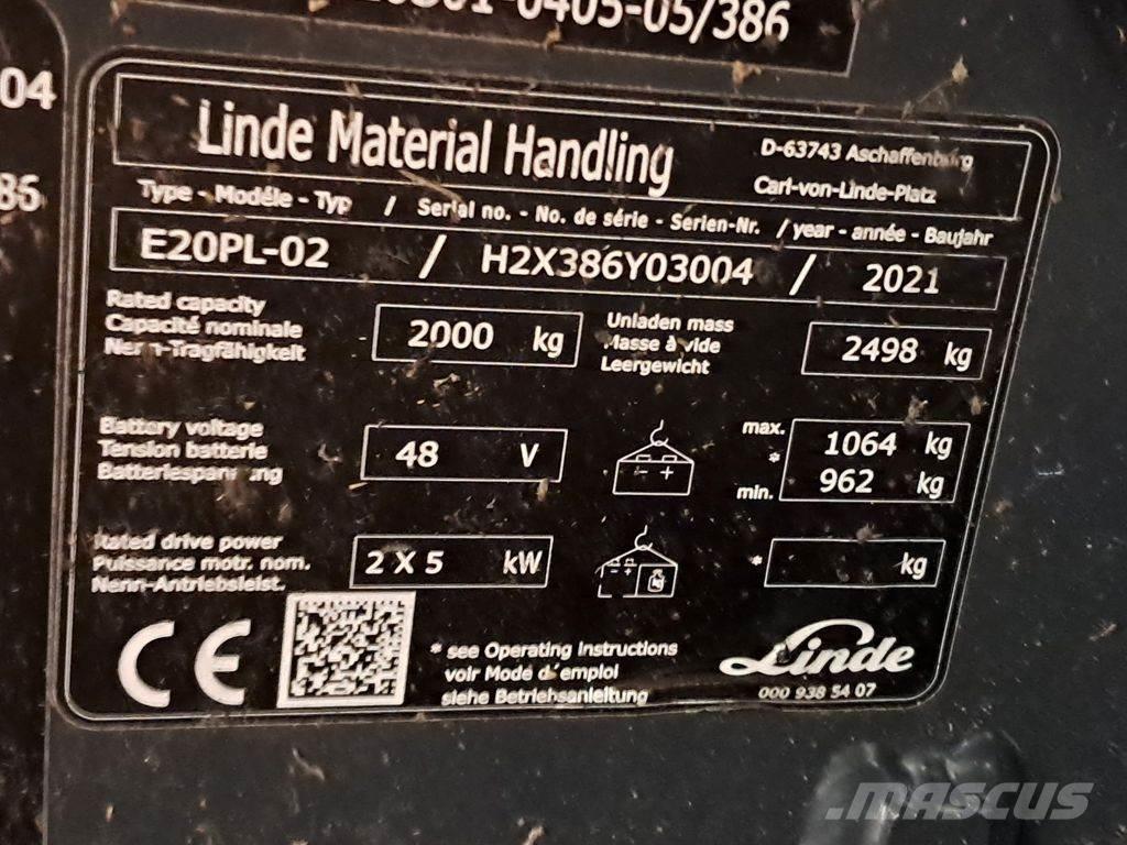 Linde E20PL-02 Carrelli elevatori elettrici