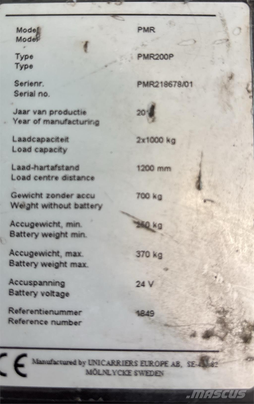 UniCarriers PMR200 Carrelli a piattaforma