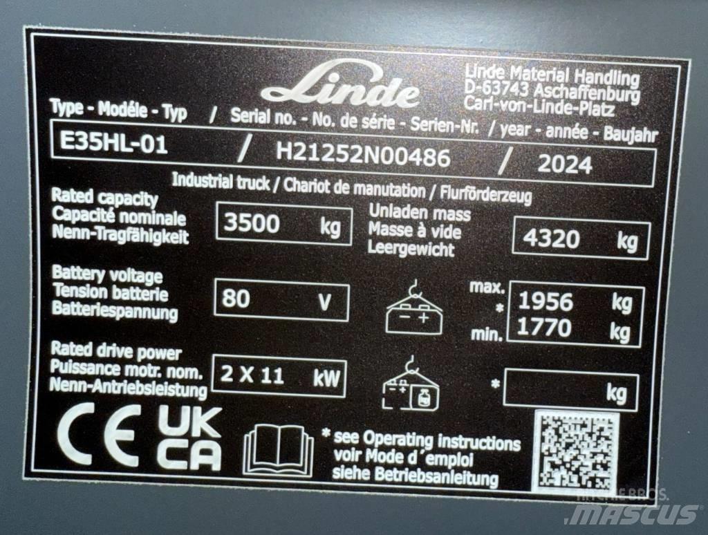 Linde E35HL/1252-01 Carrelli elevatori elettrici