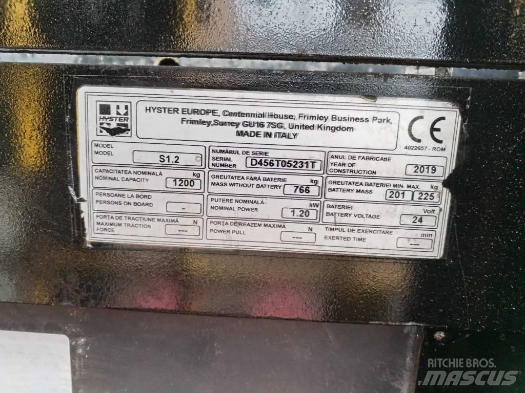 Hyster S 1.2 Transpallet uomo a terra
