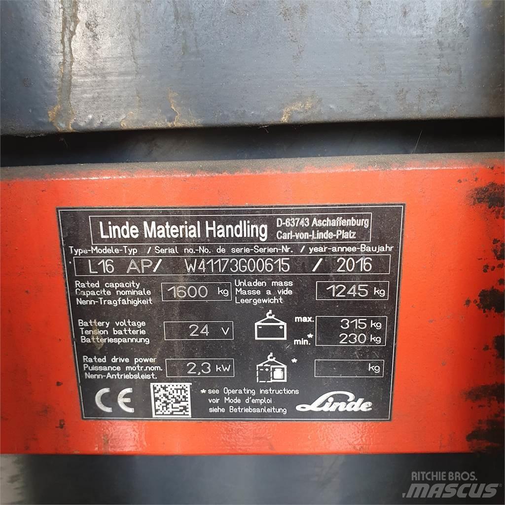 Linde L16AP Transpallet uomo a terra