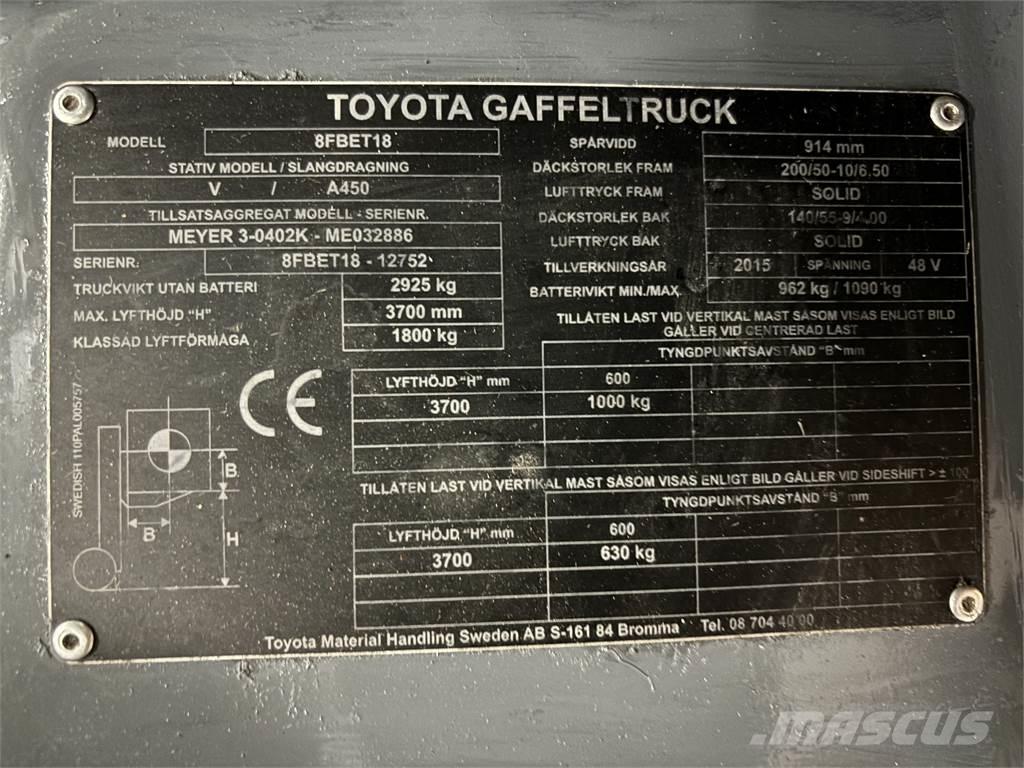 Toyota 8FBET18 Carrelli elevatori elettrici