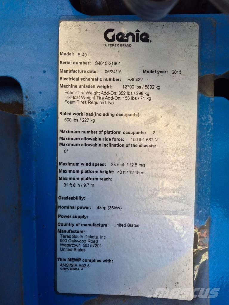 Genie S 40 Piattaforme a braccio telescopico