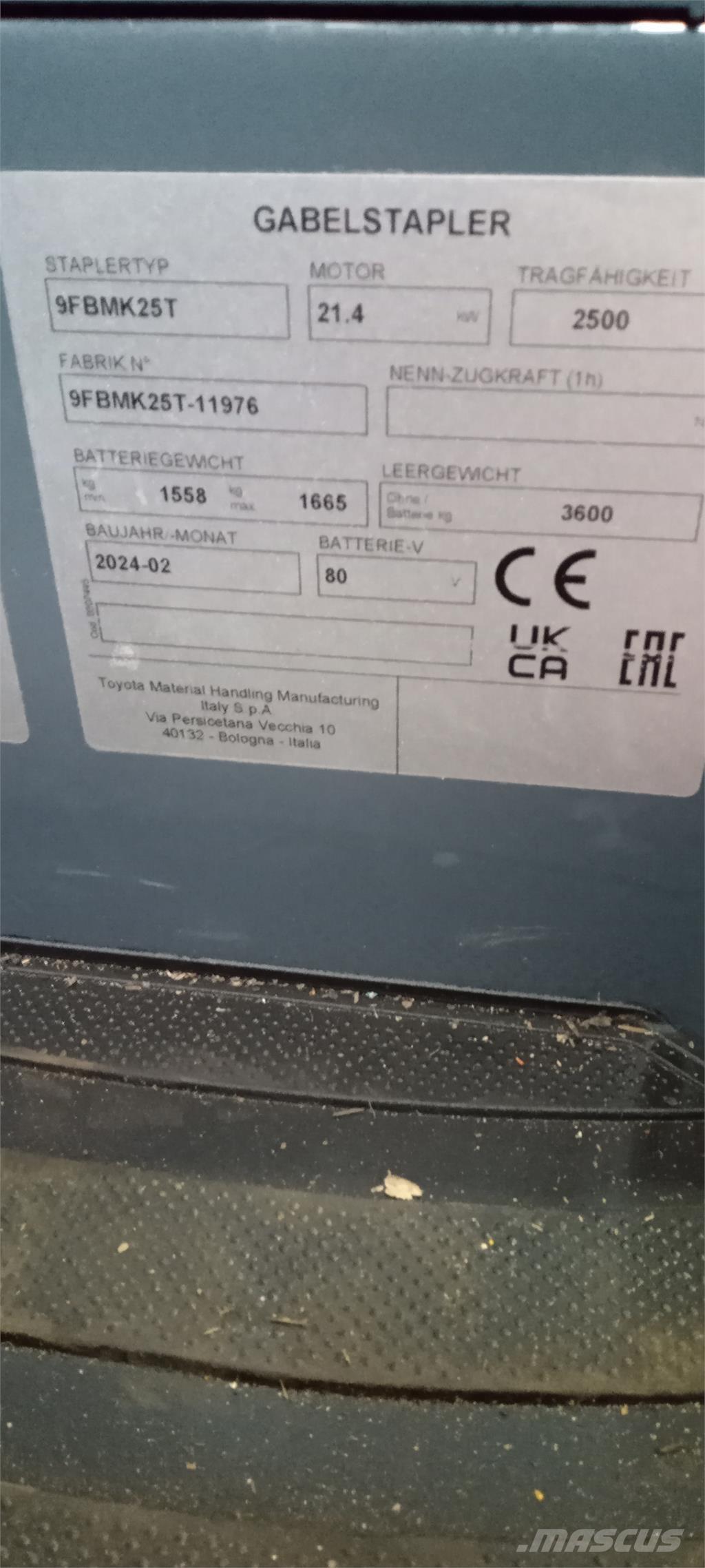 Toyota 9FBMK25T Carrelli elevatori elettrici