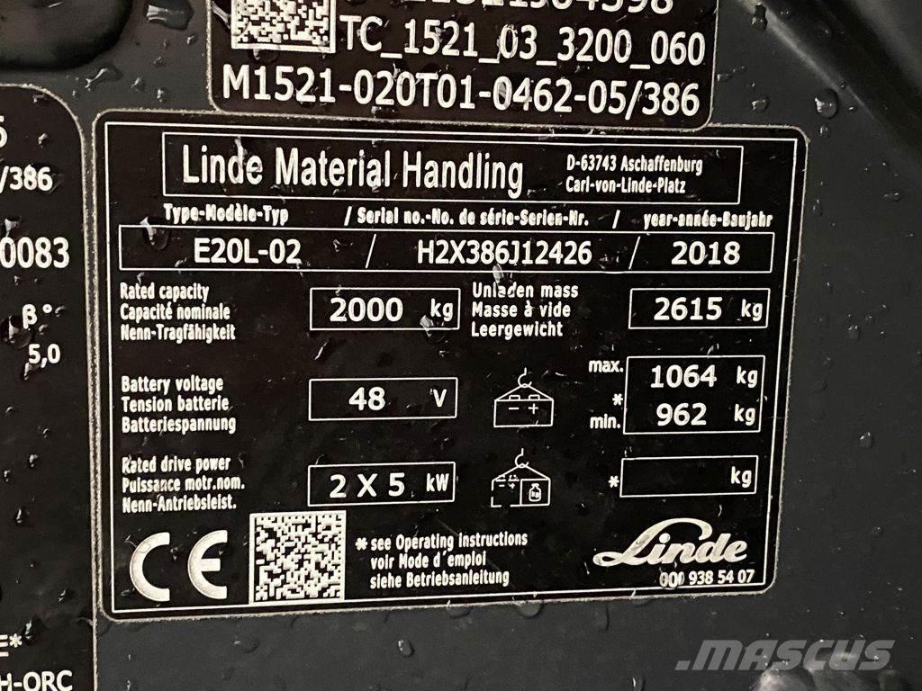 Linde E20L-02 Carrelli elevatori elettrici