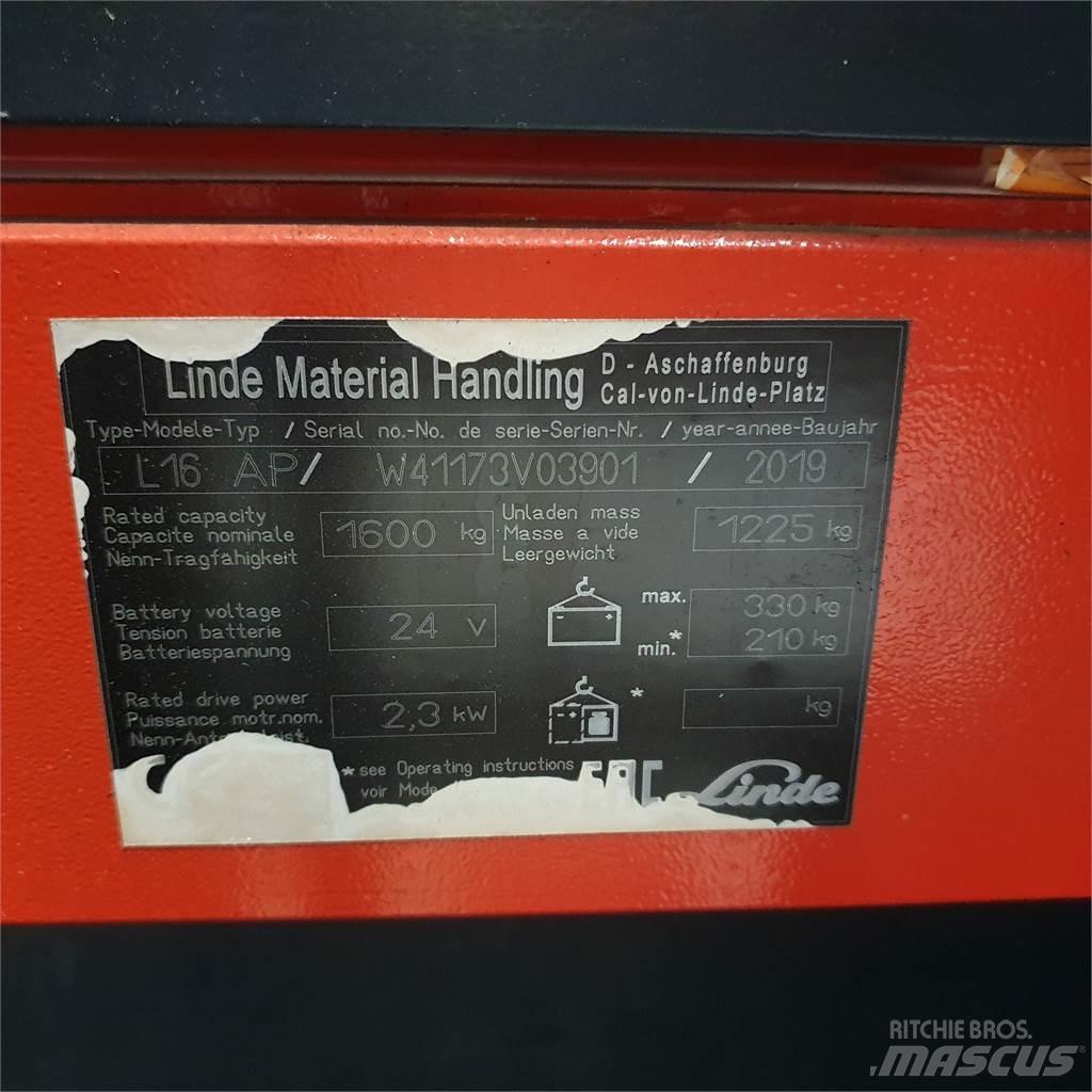 Linde L16APi Transpallet uomo a terra