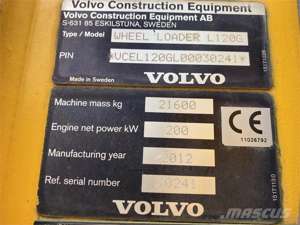 Volvo L120G Pale gommate