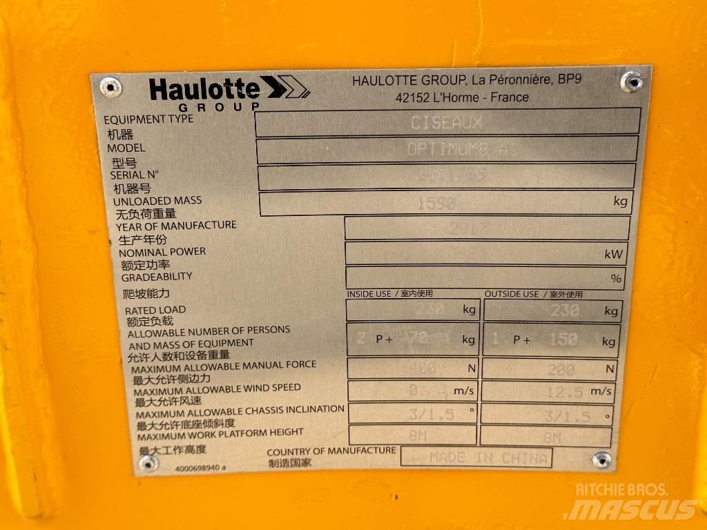 Haulotte OPTIMUM 8 Piattaforme a pantografo