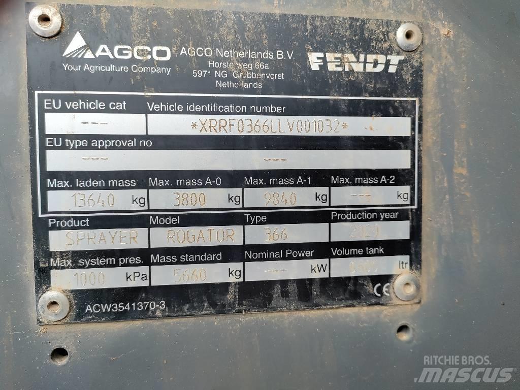 Fendt Rogator 366 Irroratrici trainate