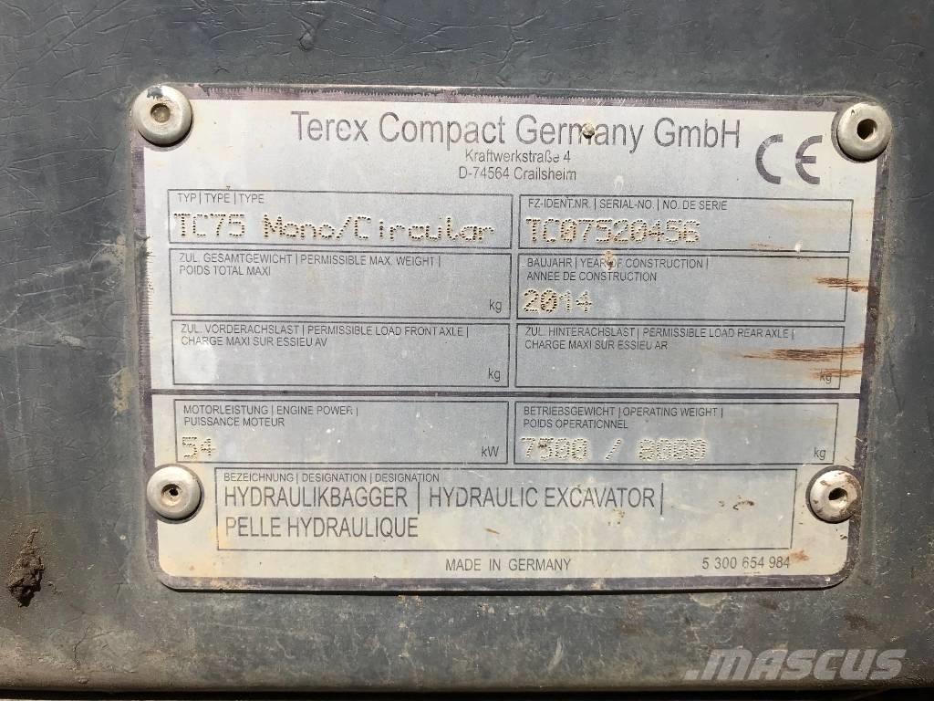 Terex TC 75 (Circular) Escavatori medi 7t - 12t
