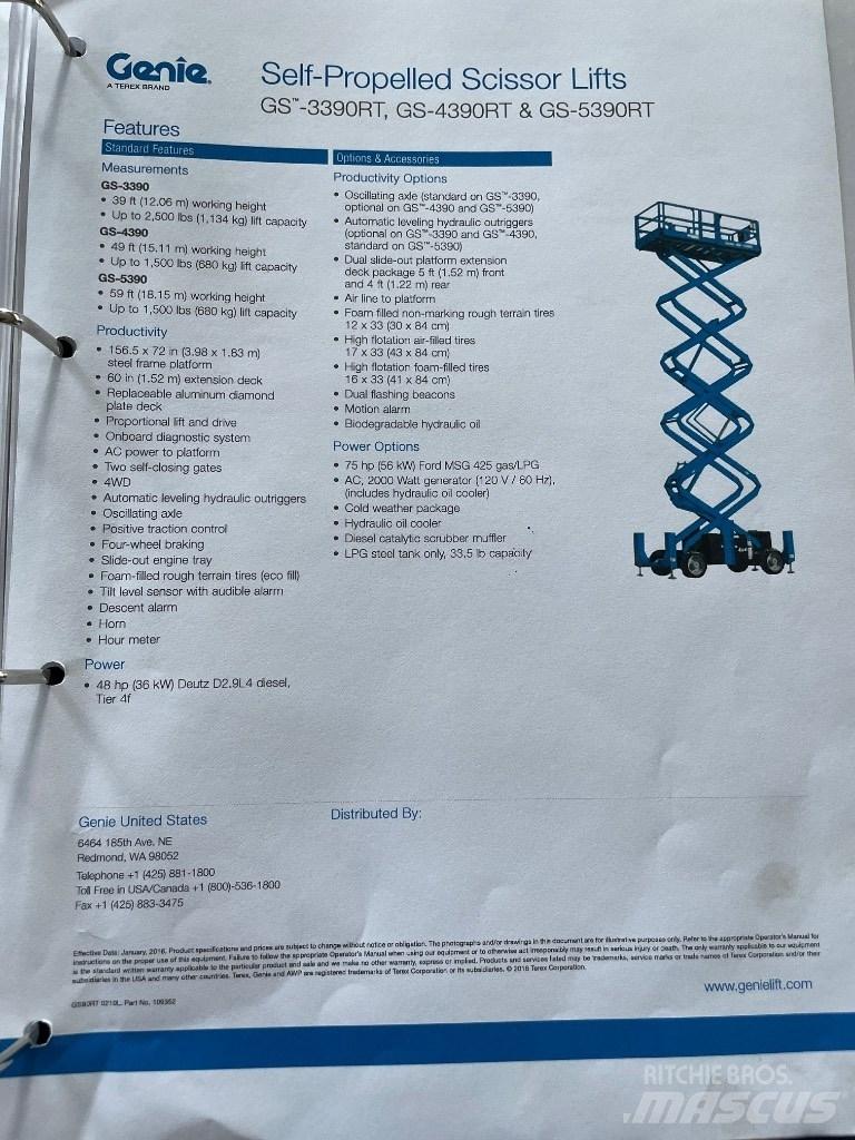 Genie GS 5390 RT Piattaforme a pantografo