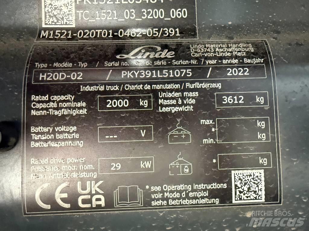 Linde H20D/391-02 Carrelli elevatori diesel