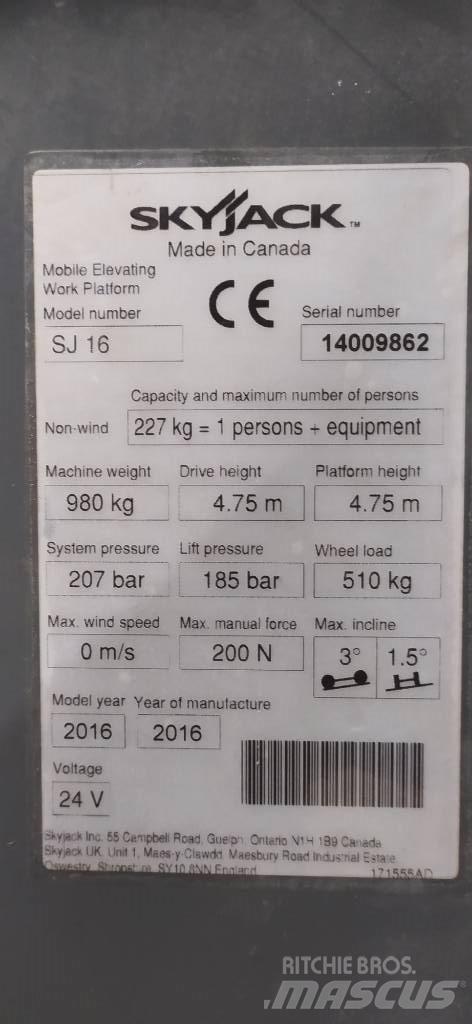SkyJack SJ 16 Sollevatori verticali
