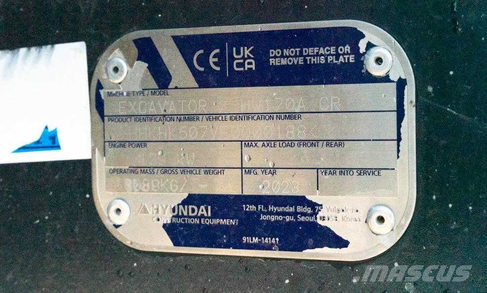 Hyundai HW 170 ACR Escavatori gommati