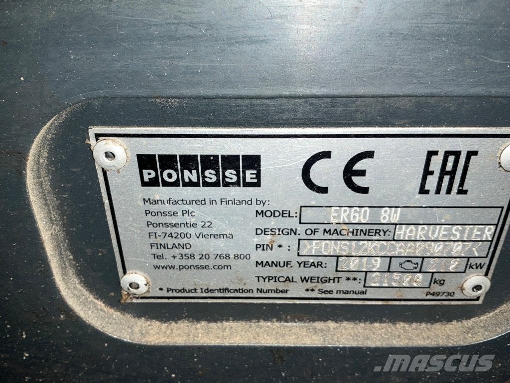 Ponsse ERGO 8W Abbattitrici, Disboscatrici