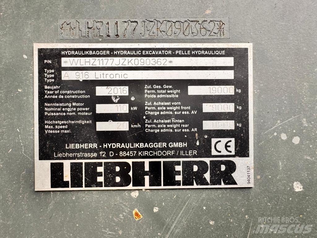Liebherr A 916 Escavatori gommati
